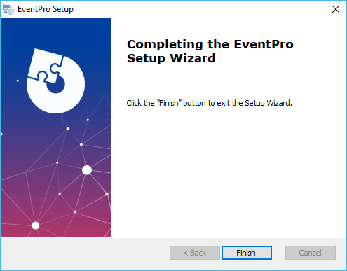 Screenshot of EventPro Installation Wizard finish