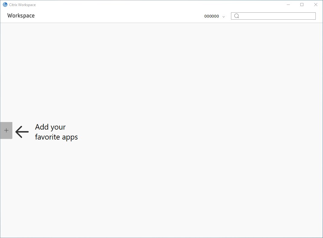Screenshot of Citrix Workspace before adding apps Screenshot of Citrix Workspace before adding apps