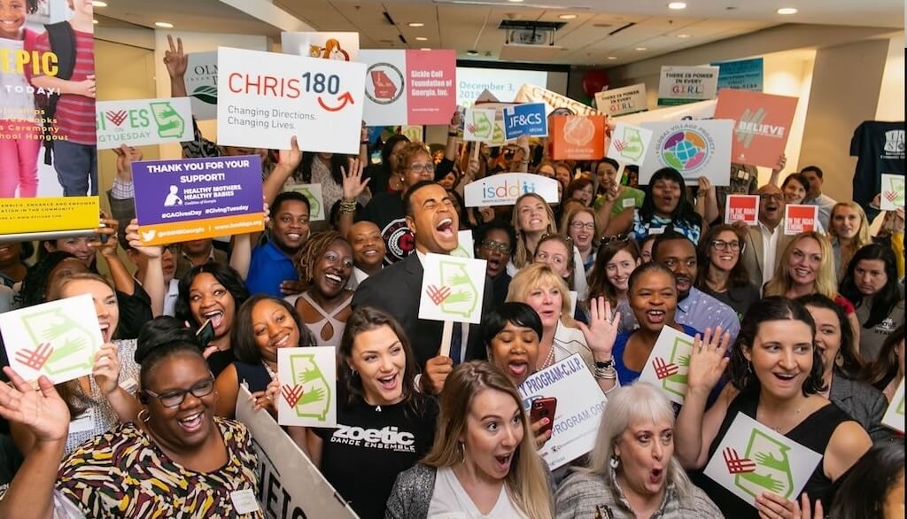 close-up photo of event attendees